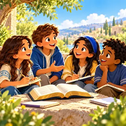 Older children studying the Bible
