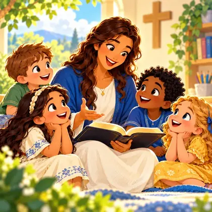 Young children learning from the Bible