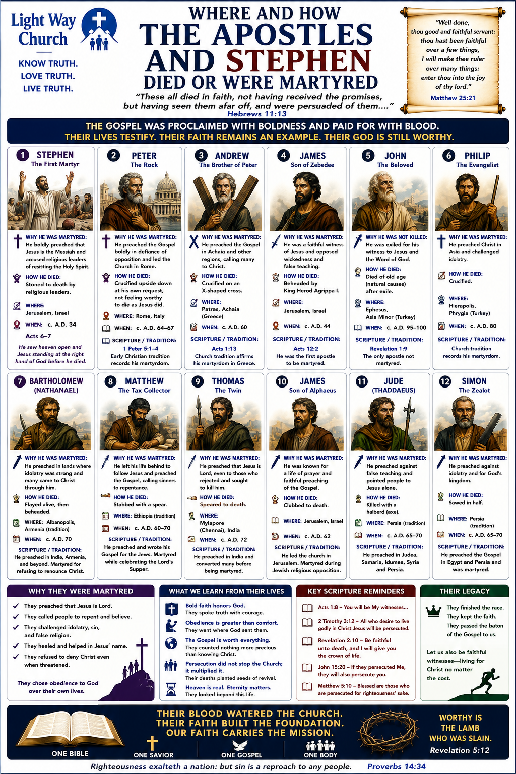 How the Apostles and Stephen Were Martyred and Died